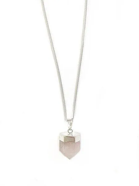 Crystal and Sage Crystal and Sage Rosenquarz Halskette, Silber, – Produktbild 2 von 2