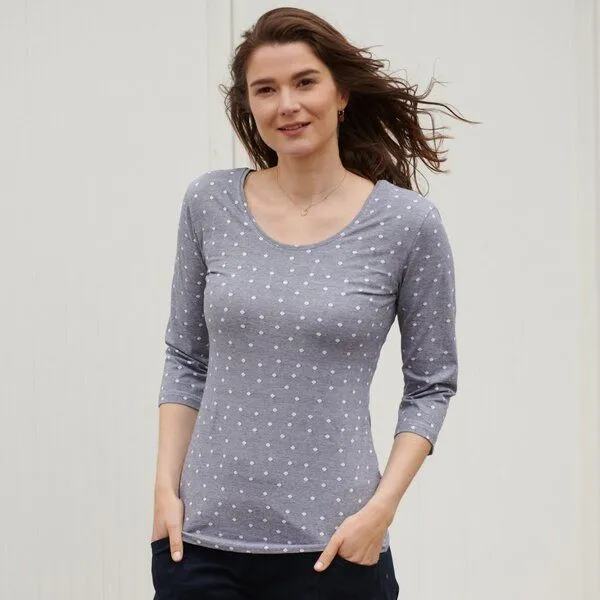 CON_STANT CON_STANT Basicshirt 3/4-Arm 95% Baumwolle (kbA), Marine, – Produktbild 1 von 2