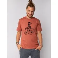 watapparel watapparel T-Shirt Unisex T-Rex auf Fahrrad, Heritage brown, – Produktbild 1 von 1