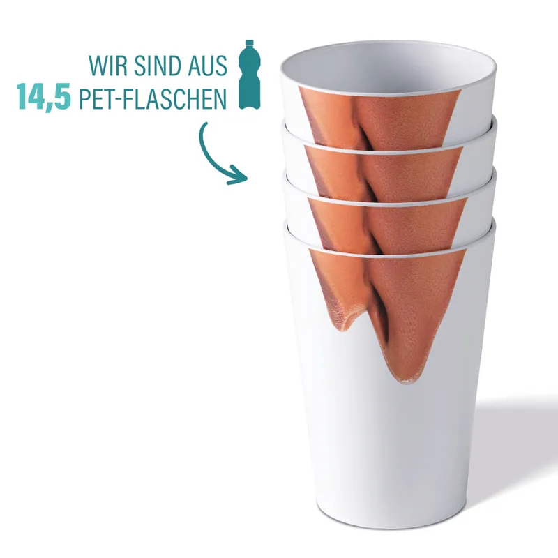 AWAVE Trinkbecher 400 ml rPET Set 4-teilig, mit Eichstrich – Produktbild 2 von 4