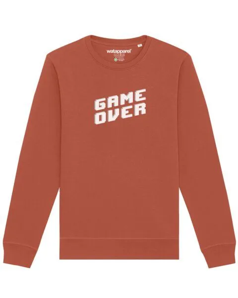 watapparel watapparel Sweatshirt Unisex Game Over, Heritage brown, – Produktbild 1 von 4