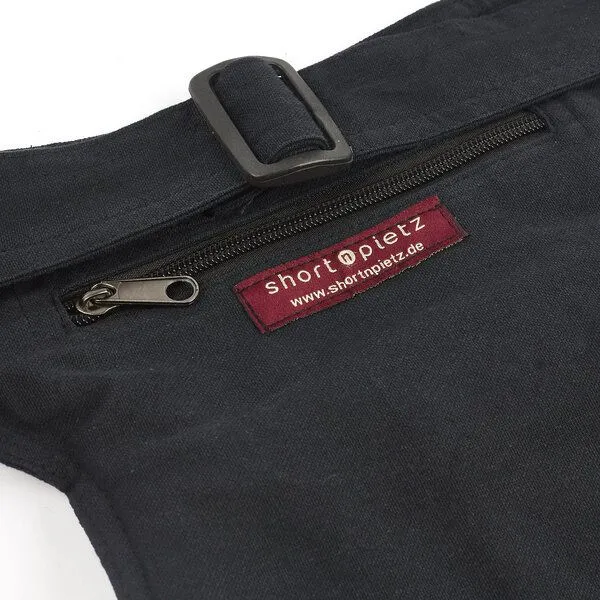 short'n'pietz short'n'pietz handgenähte Gürteltasche mit verstellbarem Gürtel, Schwarz, – Produktbild 6 von 8