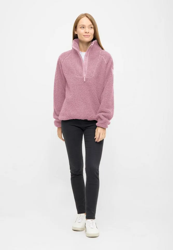 derbe derbe Fleecejacke Kuschelby Troyer Fleecepullover, Halfzip, warm, gemütlich, Rosa, – Produktbild 3 von 5