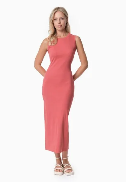 ORGANICATION ORGANICATION DURRU | Geripptes Kleid aus Bio-Baumwolle, Red wood, – Produktbild 1 von 3