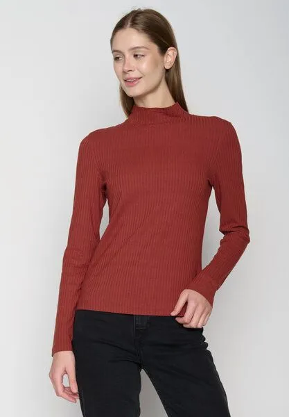 GreenBomb GREENBOMB Basic Weak - Lässiges Longsleeve aus LENZING TENCEL Mix / Fair & Vegan, Rot (dusty berry), – Produktbild 1 von 4