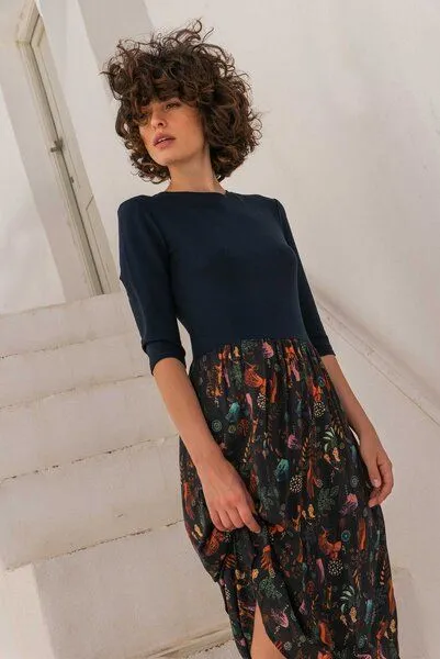 WiDDA berlin WiDDA berlin Kleid MIXI night/ afri Print aus ECOVERO®, Bunt, – Produktbild 2 von 4