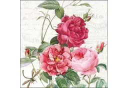 Ambiente Luxury Paper Products Papierserviette, Servietten Papier 33x33cm 3-lag. mit nostalgischem Rosenmotiv 20 Stück – Produktbild 1 von 1