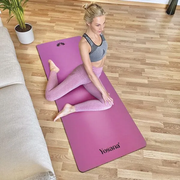 Yosana Yosana Yogamatte Ultra Grip inkl. Baumwolltragegurt, Lila, – Produktbild 3 von 7