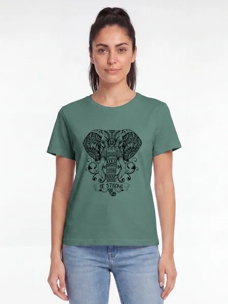 watapparel watapparel T-Shirt Frauen Mandala Elephant, Green bay, – Produktbild 2 von 2