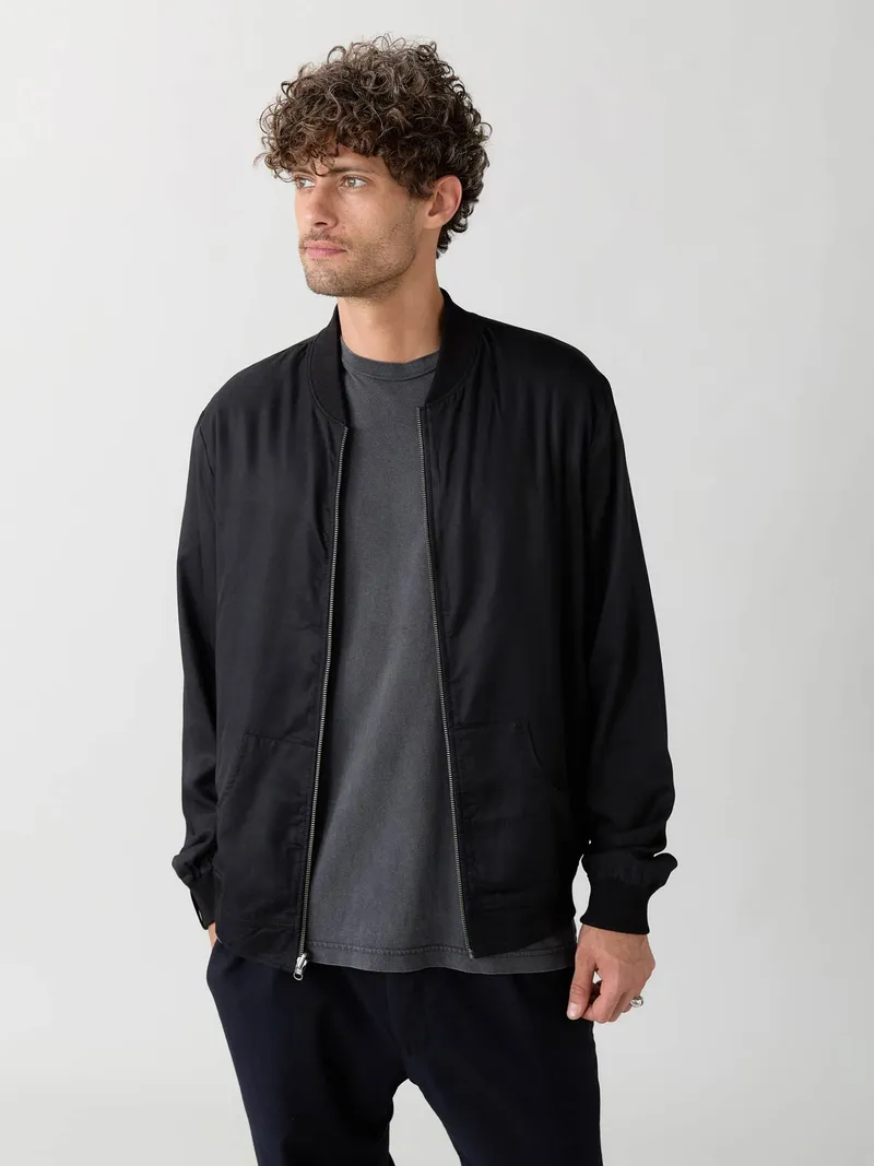 Yahmo Yahmo Herren vegan Jacke Bomber Reversible Laslo Artdeco/Schwarz, Schwarz, – Produktbild 1 von 2