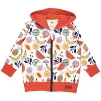 Walkiddy Kinder Sweatjacke GOTS-zertifiziert aus Bio-Baumwolle, Cheerful Fruits, bunt mit Kapuze & Reißverschluss – Walkiddy, weicher Alltagsbegleiter – Produktbild 1 von 1