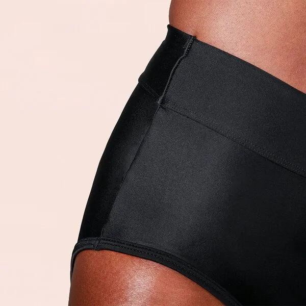 Taynie Mittelstarke Periodenunterwäsche Bikinihose 60°C Taynie Beach Highwaist, Schwarz, – Produktbild 3 von 4