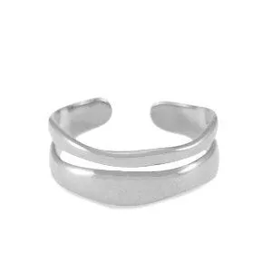 ELEKTROPULLI Größenverstellbarer FLOW Ring von Elektropulli, Silber, – Produktbild 1 von 1