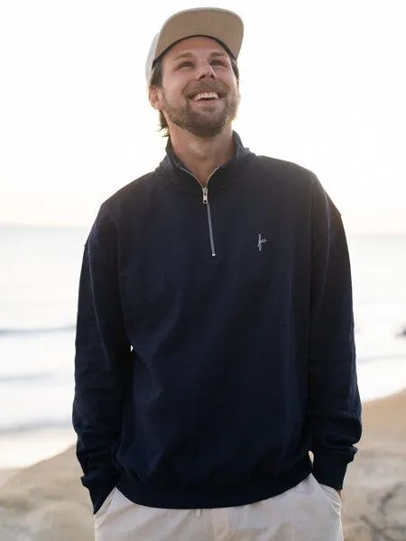 FUXBAU FUXBAU Männer fux Half Zip Sweater, Navy, – Produktbild 2 von 4