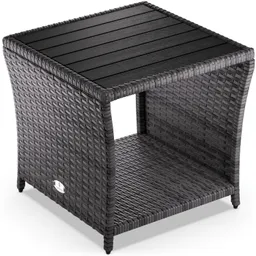 Casaria® Polyrattan Beistelltisch Vedis Grau 45x45x40cm – Produktbild 1 von 1
