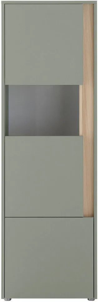Home affaire Vitrine City/Giron, moderner Hochschrank, Glasvitrine zeitlos, modern, ausreichend Stauraum, vielseitig einsetzbar, Grün, – Produktbild 4 von 5
