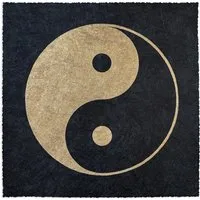 Veskor Cassiopeia Veskor Cassiopeia YIN YANG Heilige Geometrie Linoldruck | 22 × 22 cm | Gold auf Schwarz – Produktbild 1 von 1