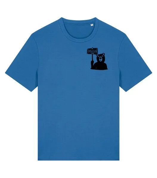 päfjes päfjes Der Bär ist DAGEGEN! Du auch? - Fair Wear Männer Unisex Bio T-Shirt Siebdruck, Mindful blue (blau), – Produktbild 3 von 4