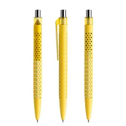 prodir prodir® Druckkugelschreiber QS40 Soft Touch PRT Push, blaue Mine, gelb/silber poliert – Produktbild 1 von 1