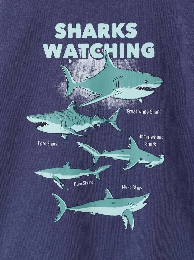 Vertbaudet Jungen T-Shirt mit Tierprint, Schieferblau, – Produktbild 2 von 2