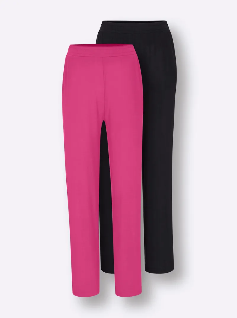 feel good Hosen schwarz + fuchsia, Schwarz + fuchsia, – Produktbild 2 von 2