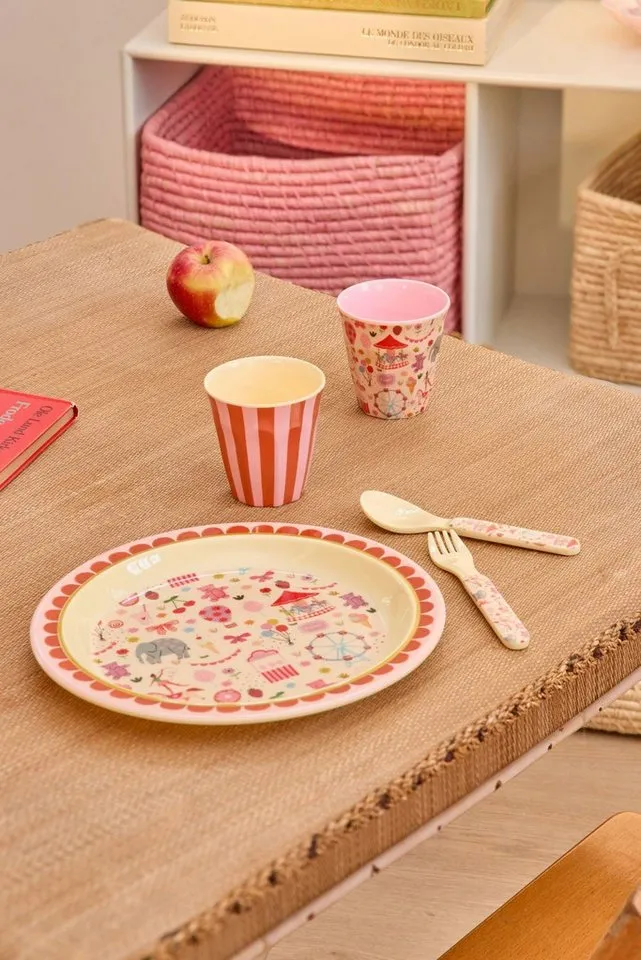 RICE RICE Teller Rice Melamin Teller Pink - Fun Fair Print, Bunt, – Produktbild 2 von 2
