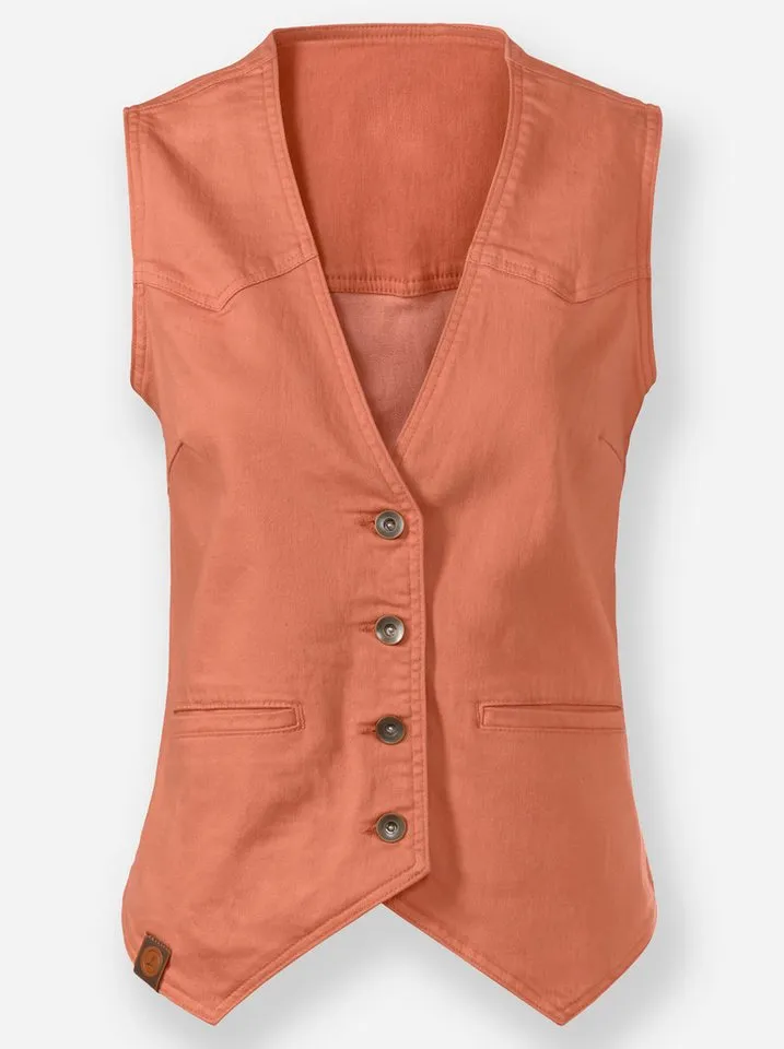 Witt Witt Jerseyweste Jeans-Weste, Orange, – Produktbild 4 von 4