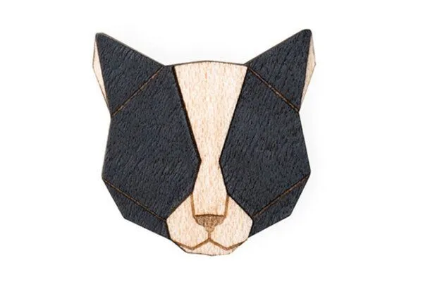 BeWooden BeWooden Brosche aus Holz Black Cat – Produktbild 1 von 4