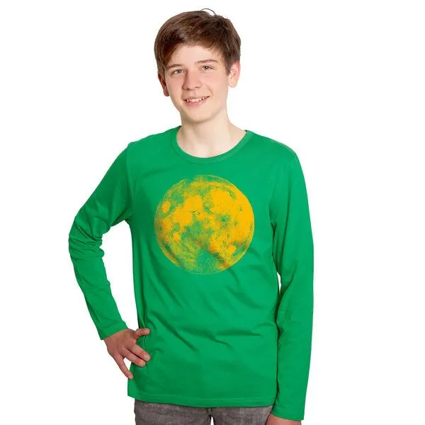 HANDGEDRUCKT HANDGEDRUCKT "Supermond" Männer Longsleeve, Green, – Produktbild 1 von 3