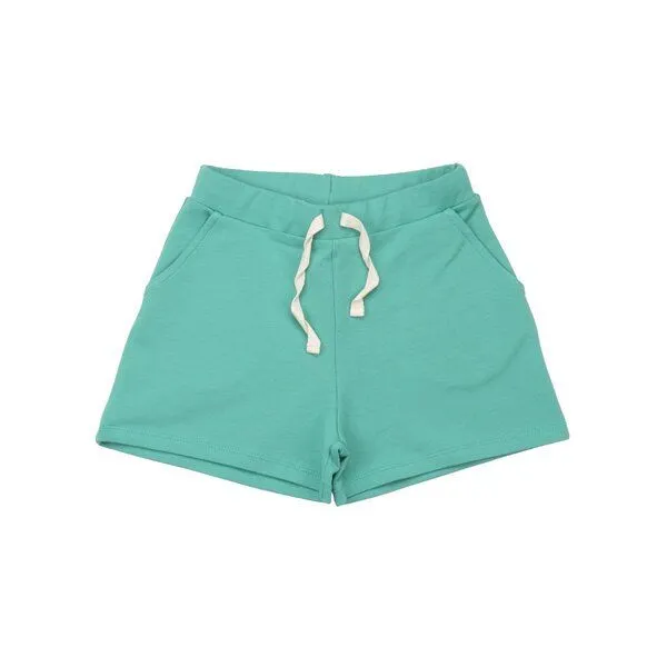 Walkiddy Kinder Shorts GOTS zertifiziert, Bio-Baumwolle, mintgrün, „Green Spruce“, weich, Bund mit Kordelzug – Walkiddy, Grün, – Produktbild 1 von 2