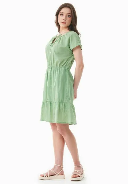 ORGANICATION ORGANICATION Kleid aus Bio-Baumwoll-Voile, Grün(matcha green), – Produktbild 3 von 4