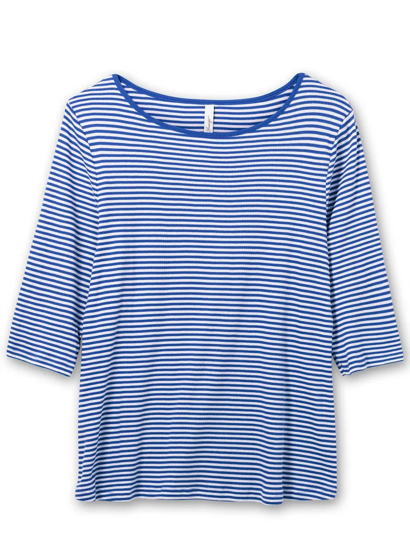 sheego Ringelshirt royalblau, Royalblau, – Produktbild 1 von 2