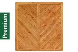 woodstore24 woodstore24 Premium Douglasie Sichtschutzzaun Holz, 178,5 cm (B) x 178,5 cm (H), Fischgrätmuster mit Mittelsträbe - lasiert Kiefer – Produktbild 1 von 1