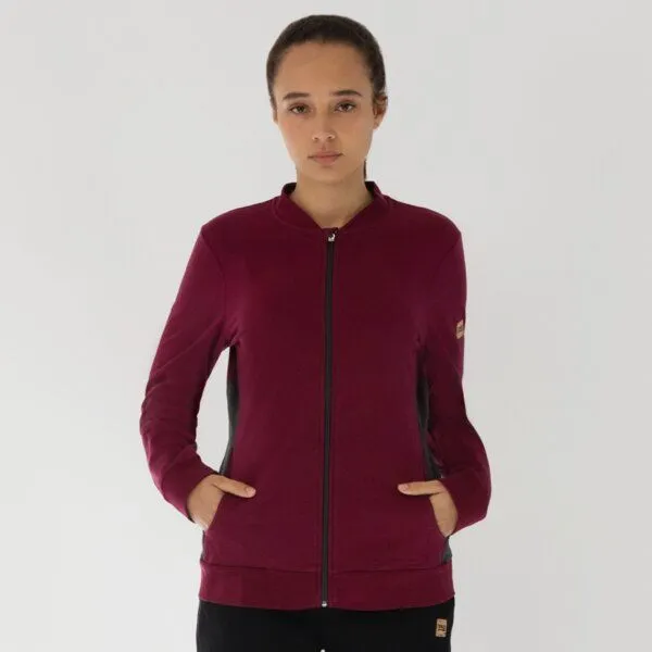 TAO Sportswear TAO Sportswear Taillierte Damen Bio-Baumwolljacke EFFI mit Stehkragen, Bordeaux, – Produktbild 1 von 4
