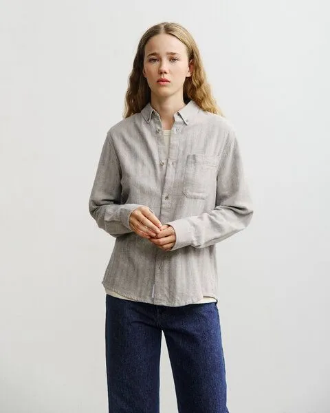 Rotholz Rotholz - Hemd Button-Down, Herringbone grey, – Produktbild 3 von 4