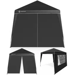 Casaria® Faltpavillon Capri Schwarz 3x3m inkl 2 Seitenwänden UV-Schutz 50+ – Produktbild 1 von 1