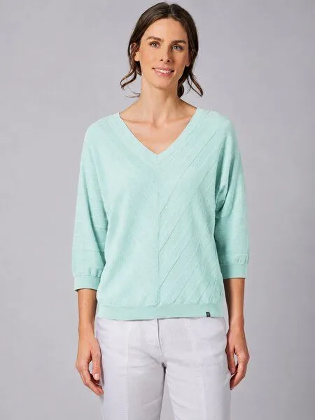 HempAge HempAge Pullover mit V-Ausschnitt Hanf/Biobaumwolle, Lake (blau), – Produktbild 2 von 4