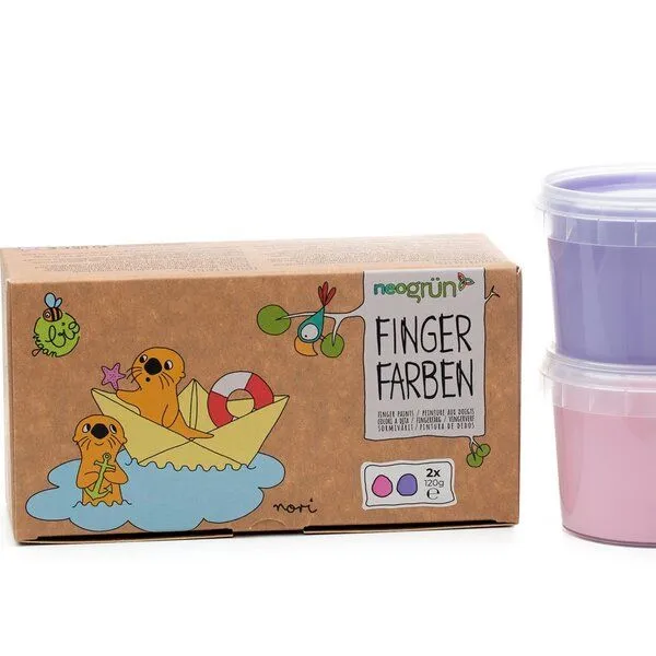 neogrün neogrün Fingerfarben 2er Set "Nori", Pink/violett, – Produktbild 6 von 7