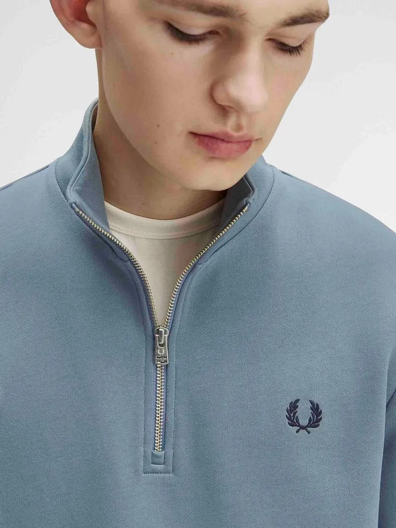 Fred Perry Fred Perry Half Zip Pullover Blau - Größe S, Grün, – Produktbild 3 von 5