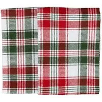 El Puente El Puente Geschirrtücher 2er-Set | Fair Trade & Handmade aus Indien, Grün,rot,weiß, – Produktbild 1 von 1