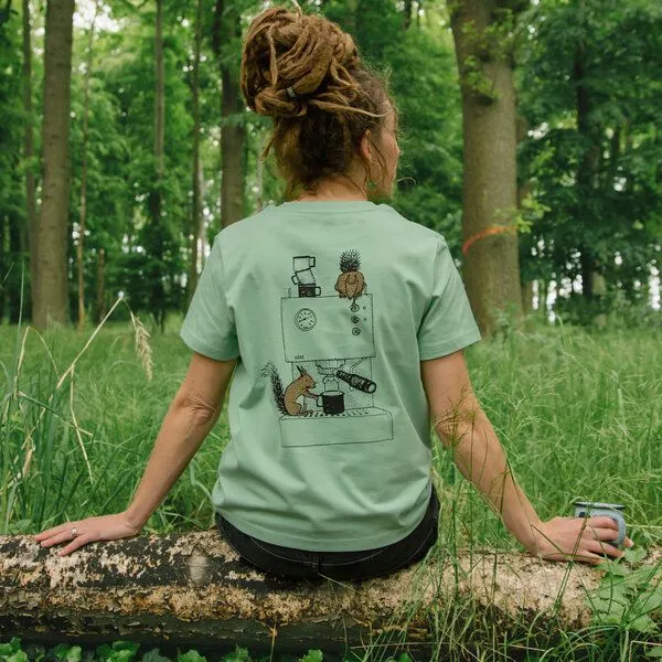 Cmig Cmig Damen T-Shirt Kaffee-Hörnchen für Espressoliebhaber, Misty jade (grün), – Produktbild 1 von 4