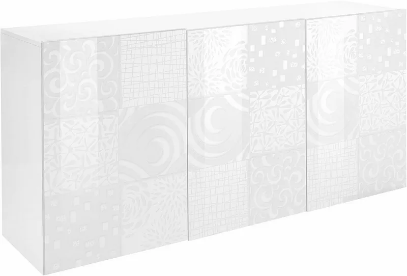 Home affaire Sideboard Miro, Breite 181 cm mit dekorativem Siebdruck, Weiß, – Produktbild 4 von 5
