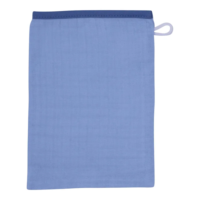 Wörner Wörner 3er-Pack Waschlappen Musselin blau, Blau, – Produktbild 1 von 1