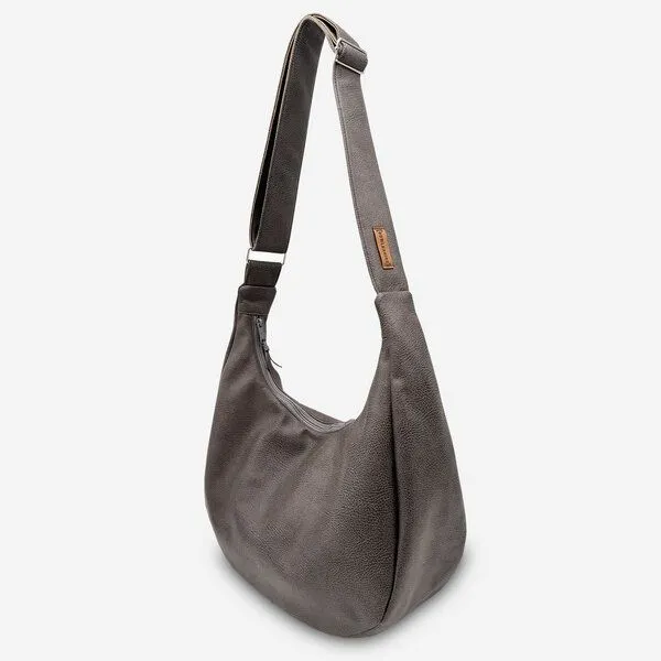 BOWLEANIES TASCHEN BOWLEANIES TASCHEN Moon Bag XXL aus Lederfaserstoff, Dunkelgrau, – Produktbild 4 von 4