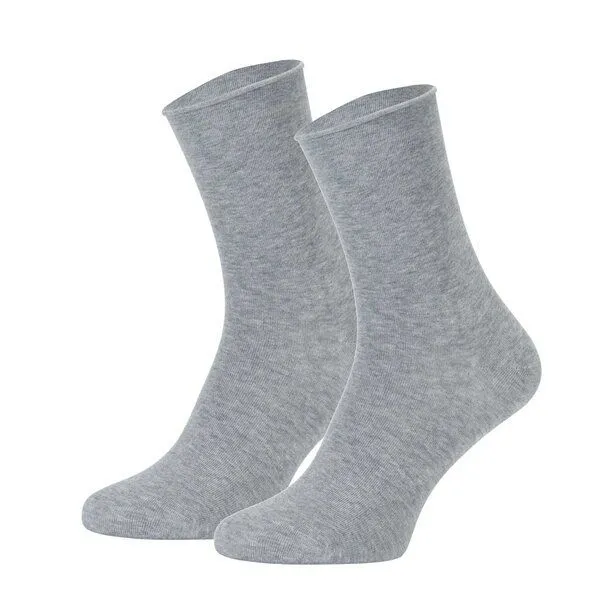 Opi and Max Opi and Max Socken ohne Gummi, Rollrand Diabetikersocken (GOTS 3er-Pack), Grau melange, – Produktbild 1 von 2