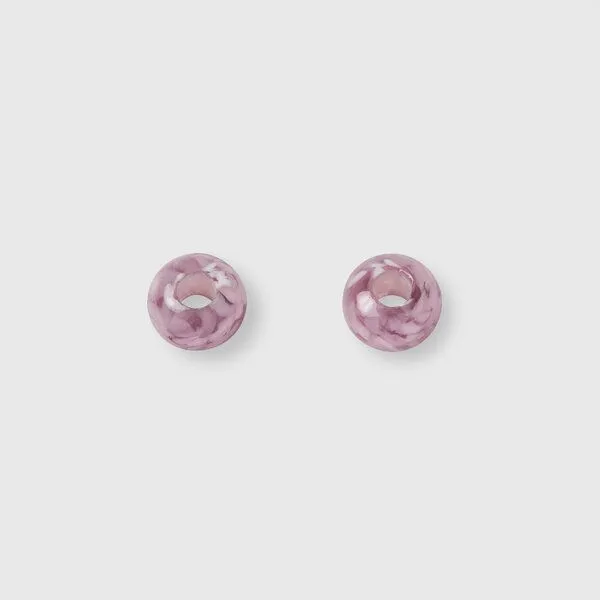 fejn jewelry fejn jewelry Creole murano huggie mit buntem Glasanhänger, Gold / lilac nuvola, – Produktbild 2 von 4