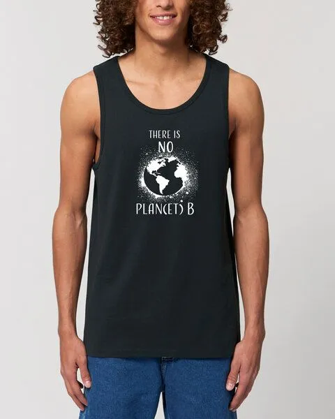 Human Family Human Family Herren Sommer Tanktop aus Bio Baumwolle "Wake - No Planet B", Schwarz, – Produktbild 2 von 2