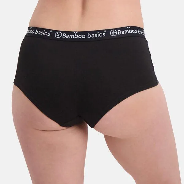 Bamboo Basics Bamboo Basics Nahtloser Damen Hipster-Slip IRIS aus Bambusviskose / Biobaumwolle (2er Pack), Schwarz, – Produktbild 3 von 4