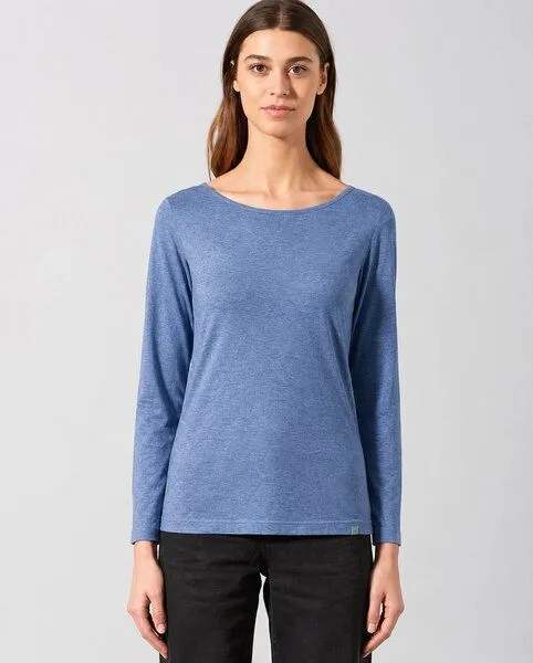 HempAge HempAge Langarmshirt Yakwolle/Hanf/Biobaumwolle, Blueberry(blau), – Produktbild 1 von 4