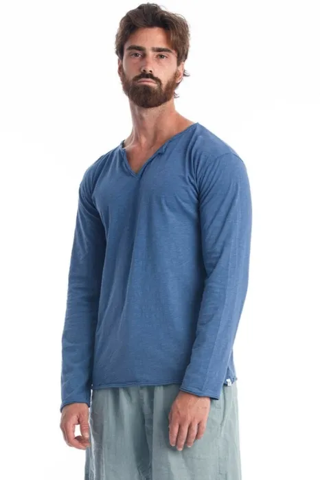 RAVENS VIEW IBIZA RAVENS VIEW IBIZA Herren vegan T-Shirt Lange Ärmel Eros Indigo Blau, Dunkelblau, – Produktbild 2 von 2